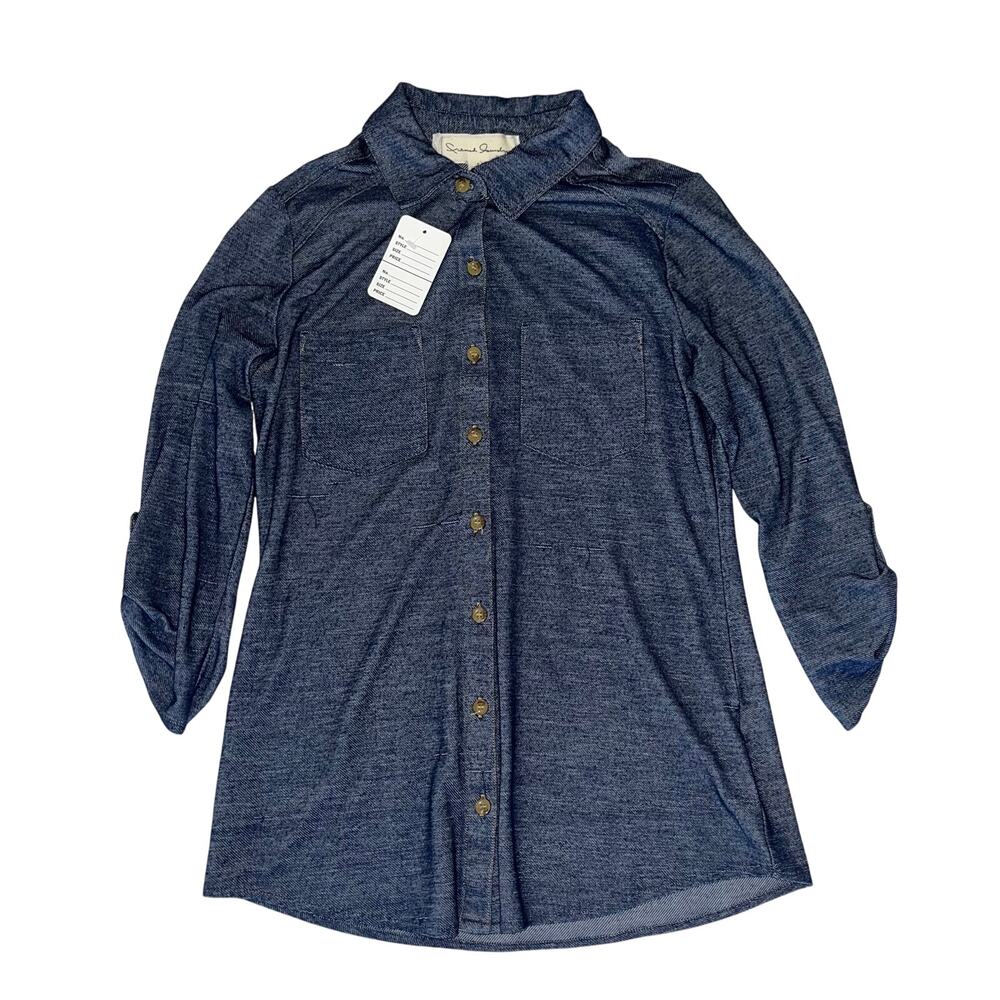 French Laundry Women's SM Jean Stretch Blouse NWT
